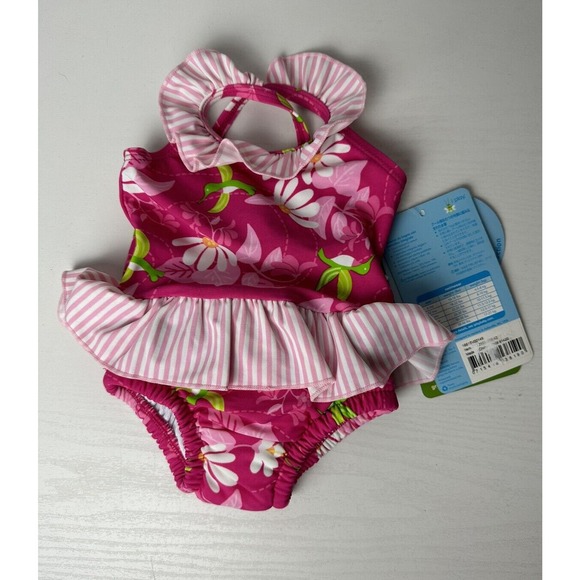 i play. Other - NWT iPlay Girls Ruffle Reusable Swim Diaper One Piece Swimsuit Pink 6 Months